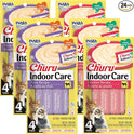 INABA Churu for Cats, Functional, Creamy Lickable Purée Cat Treat for Indoor Care and Hairball Control, 0.5 Ounces Each, 24 Tubes (4 per Pack), 2 Flavor Tuna and Chicken Variety Pack