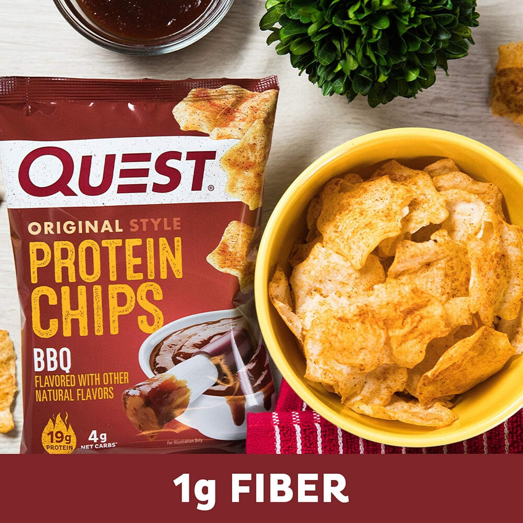 Quest Nutrition BBQ Protein Chips, 19g Protein, 4g Net Carb, Gluten Free, 1.1 oz (Pack of 12)