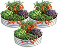 Utopia Home Galvanized Raised Garden Bed Kit 2x2x1 Ft Pack of 3, Planter Box Round Raised Garden Beds Outdoor, Easy Assembly Metal Raised Bed for Gardening Vegetables, Fruits, Flowers,Silver