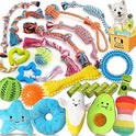 Zeaxuie 25 Pack Luxury Dog Chew Toys for Puppy, Dog Toys with Ropes, Treat Ball and Squeaky Puppy Toys for Teething Small Dogs