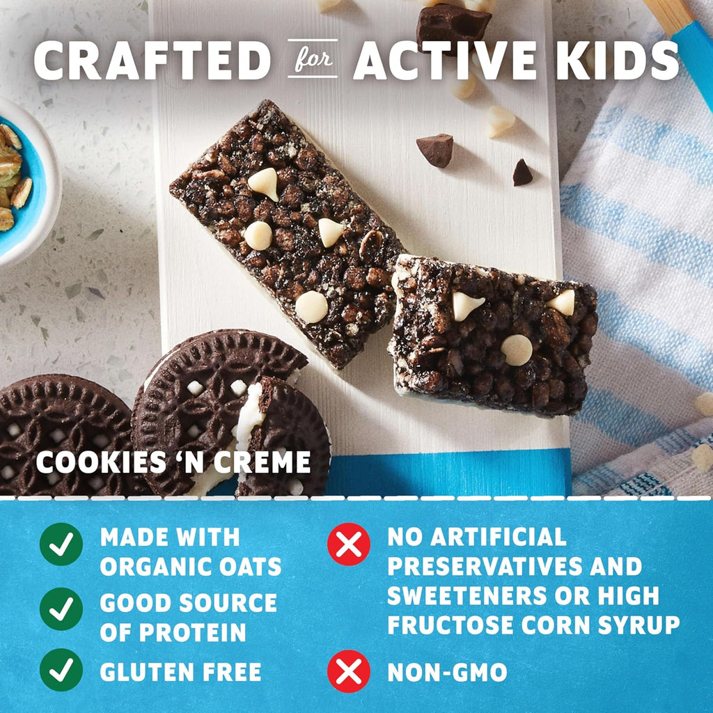 Zbar Protein - Cookies 'N Creme - Crispy Snack Bars - Made with Organic Oats - Non-GMO - 5g Protein - Gluten Free Protein Bars (15 Pack)