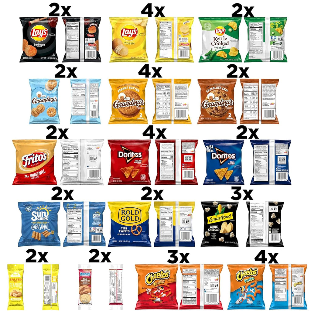 Frito-Lay Ultimate Classic Snacks Package, Variety Assortment of Chips, Cookies, Crackers, & Nuts, (Pack of 40) (Packaging May Vary)