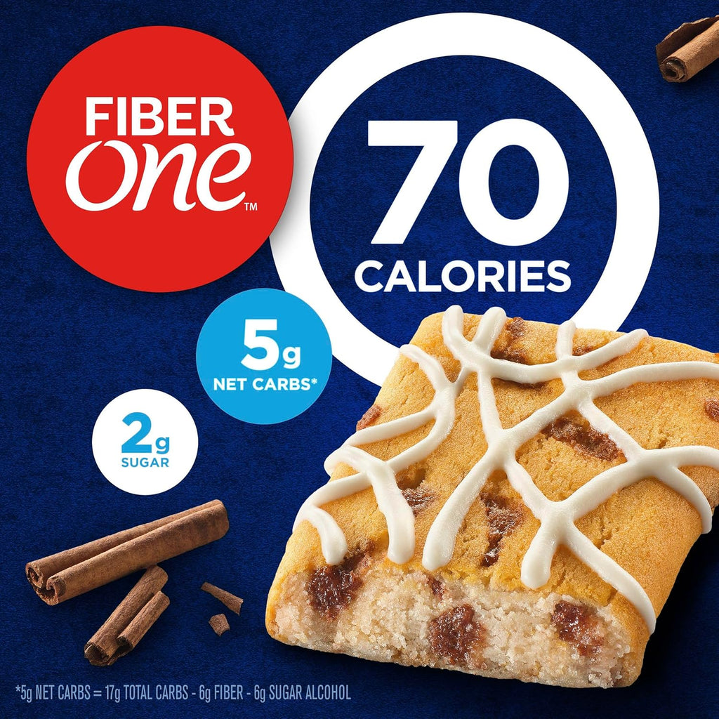 Fiber One 70 Calorie Soft Baked Bars, Cinnamon Coffee Cake, Mega Pack, 18 Ct, 16 oz