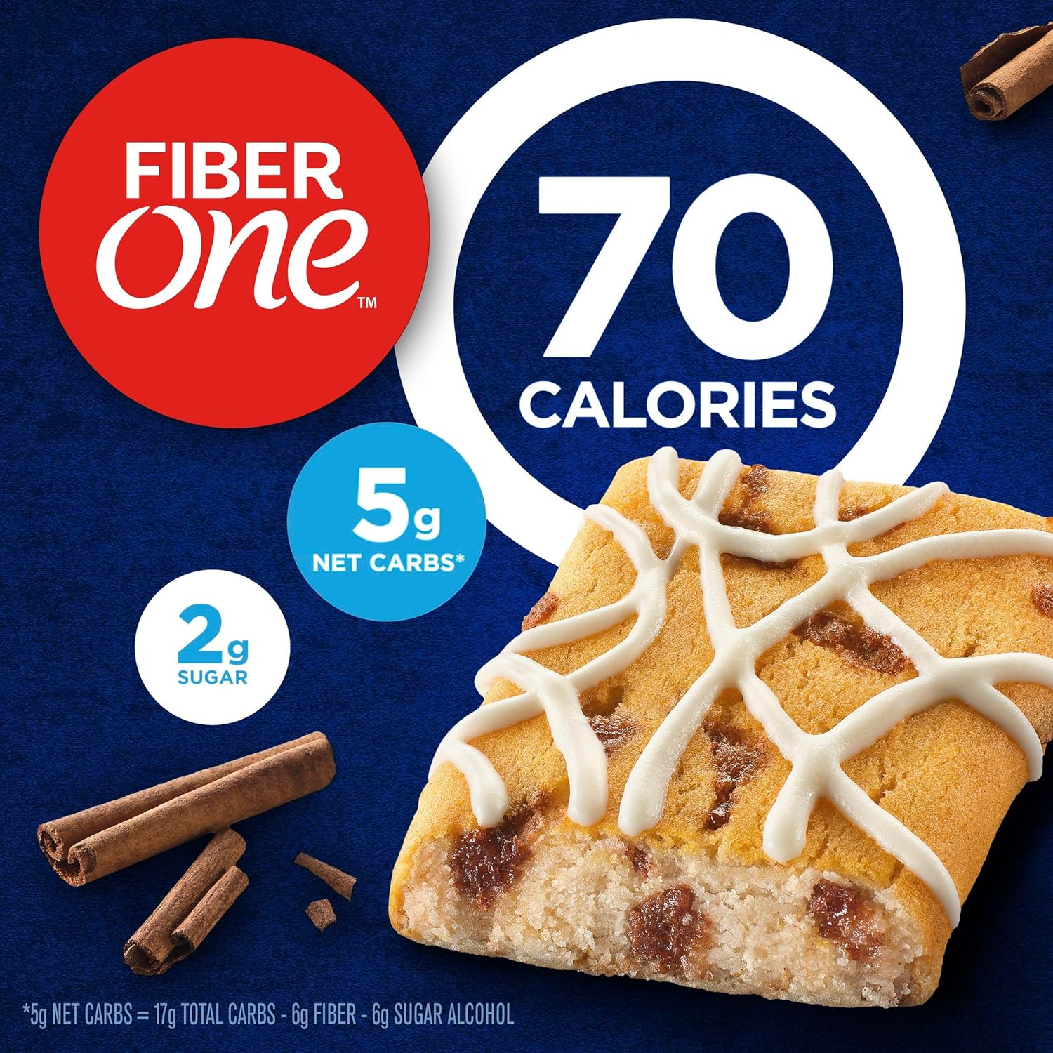Fiber One 70 Calorie Soft Baked Bars, Cinnamon Coffee Cake, Mega Pack, 18 Ct, 16 oz