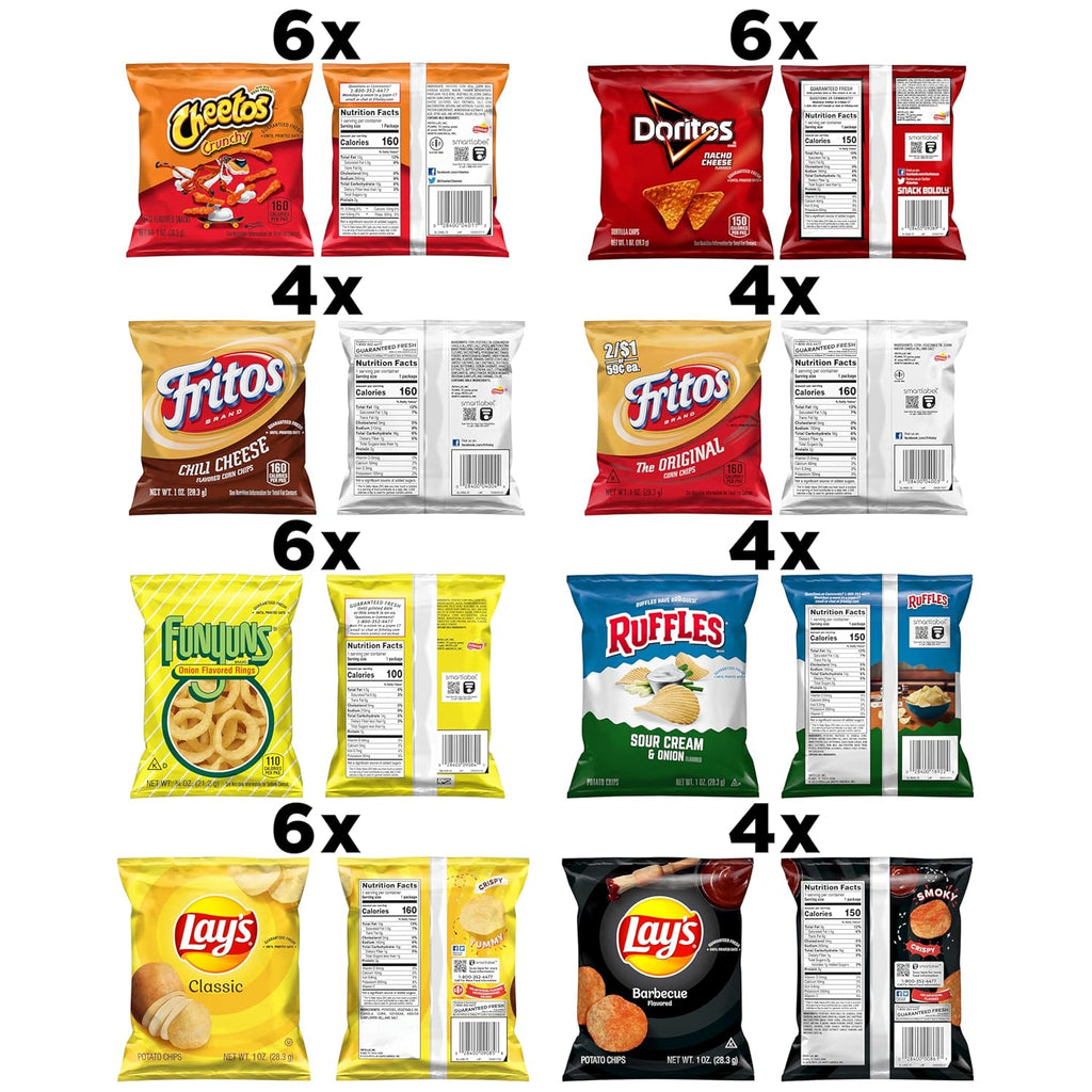Frito-Lay Variety Packs, Party Mix, Single Serve Bags, 2.41 Pounds (40 Pack)