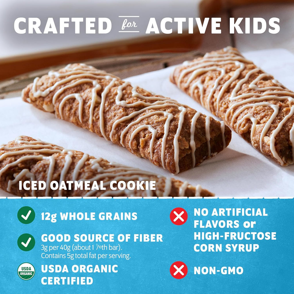 Zbar - Iced Oatmeal Cookie - Soft-Baked Energy Snack Bars - Non-GMO - 12g Whole Grains - USDA Organic Granola Bars (18 Pack)