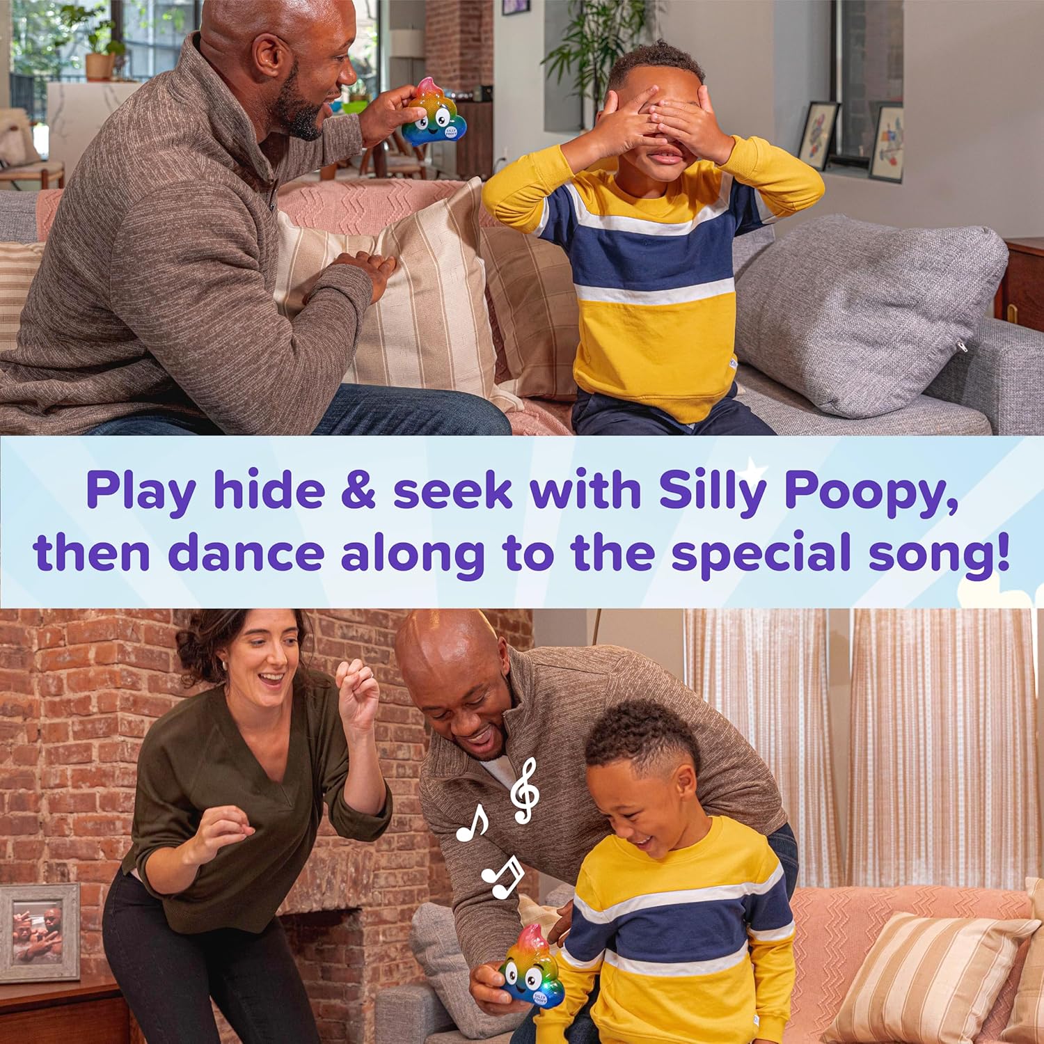 Silly Poopy's Hide & Seek by Relatable, The Talking, Singing, Rainbow Hide & Seek Toy, Fun Learning Toys for Toddlers, Interactive Toddler Toys, Perfect Stocking Stuffers or Funny Gift for Toddlers