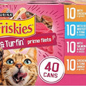 Purina Friskies Gravy Wet Cat Food Variety Pack, Surfin’ and Turfin’  Filets Favorites - (Pack of 40) 5.5 oz. Cans