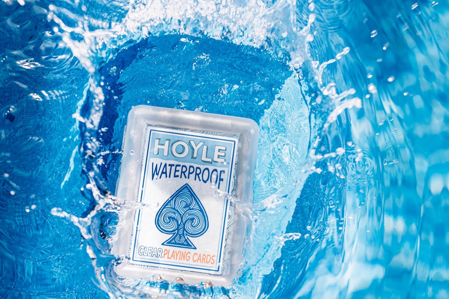 Hoyle Waterproof Playing Cards, Clear Plastic Deck of Cards for Outdoor Card Games, Camping, Beach, Pool & Travel Games (1 Deck)