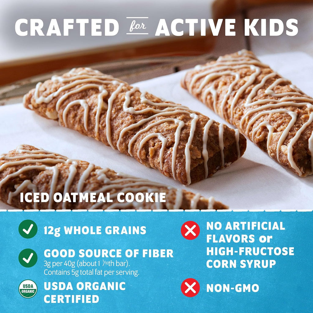 Zbar - Iced Oatmeal Cookie - Soft-Baked Energy Snack Bars - Non-GMO - 12g Whole Grains - USDA Organic Granola Bars (12 Pack)