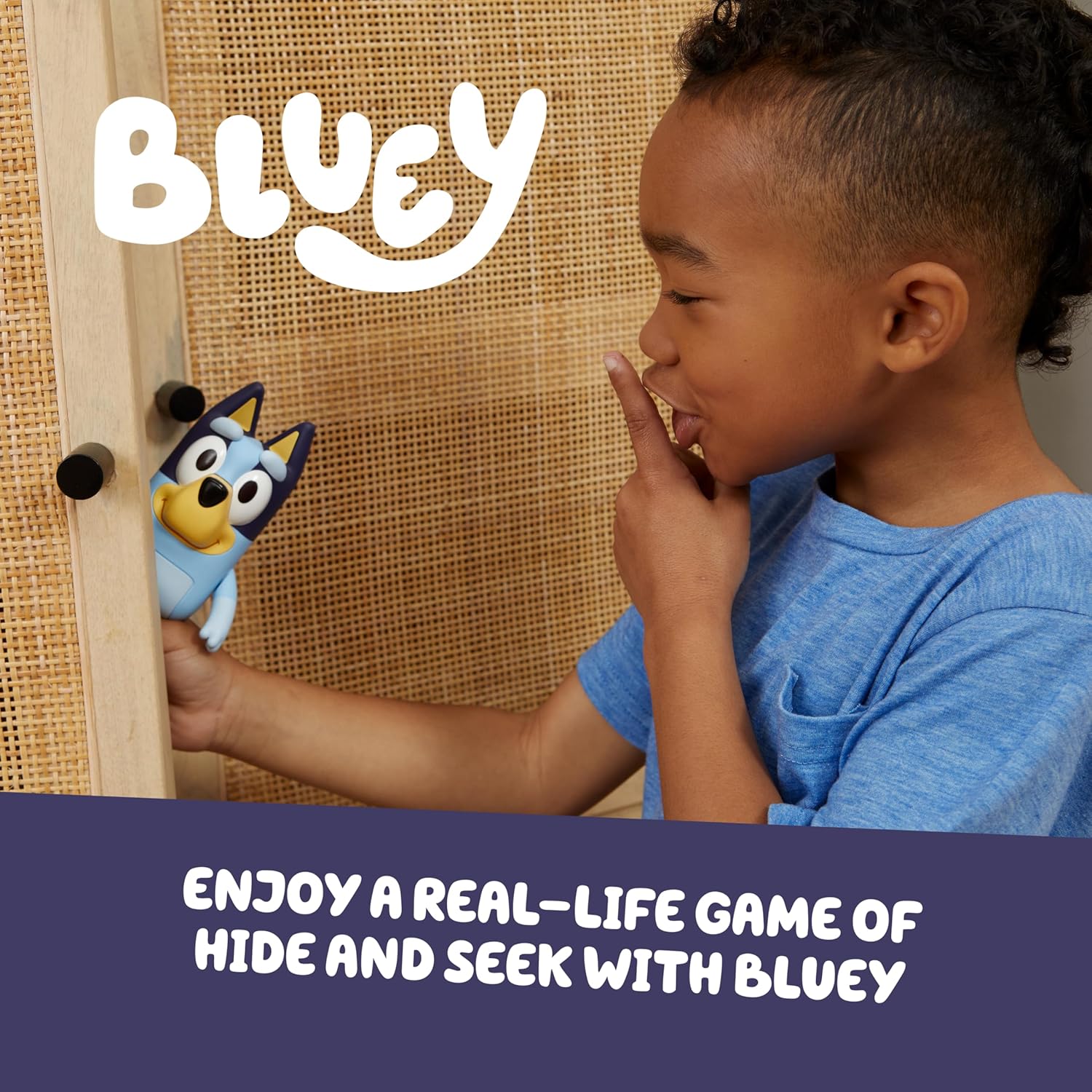 Bluey Game Hide and Seek Figure, Articulated, Musical Kids Figurines with Dance Mode, Interactive Play Toddler Figurine Toys for Ages 3+