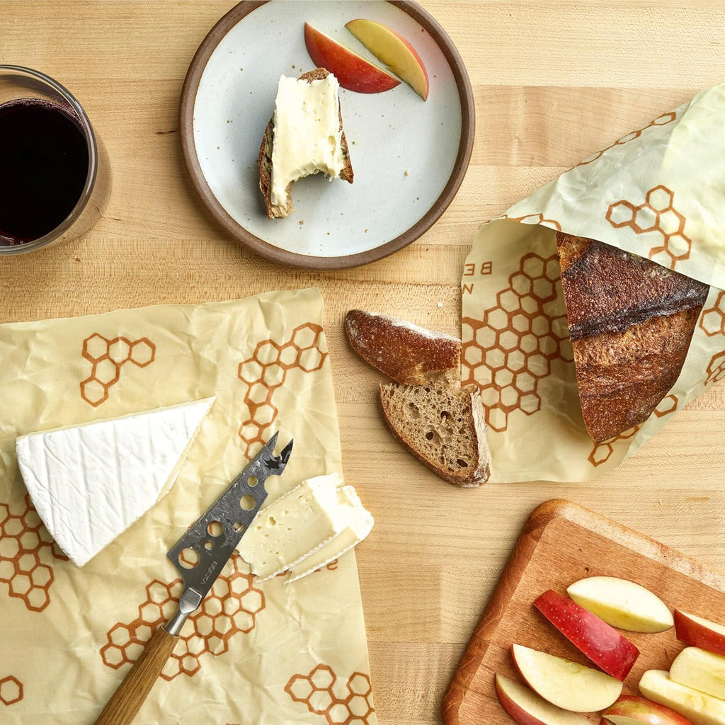 Bee's Wrap Beeswax Wraps for Food - Bread Wrap - Made in USA Reusable Bread Storage Bags - Organic & Eco-Friendly Alternative to Aluminum Foil, Sourdough Bags & Plastic Wrap, Honeycomb