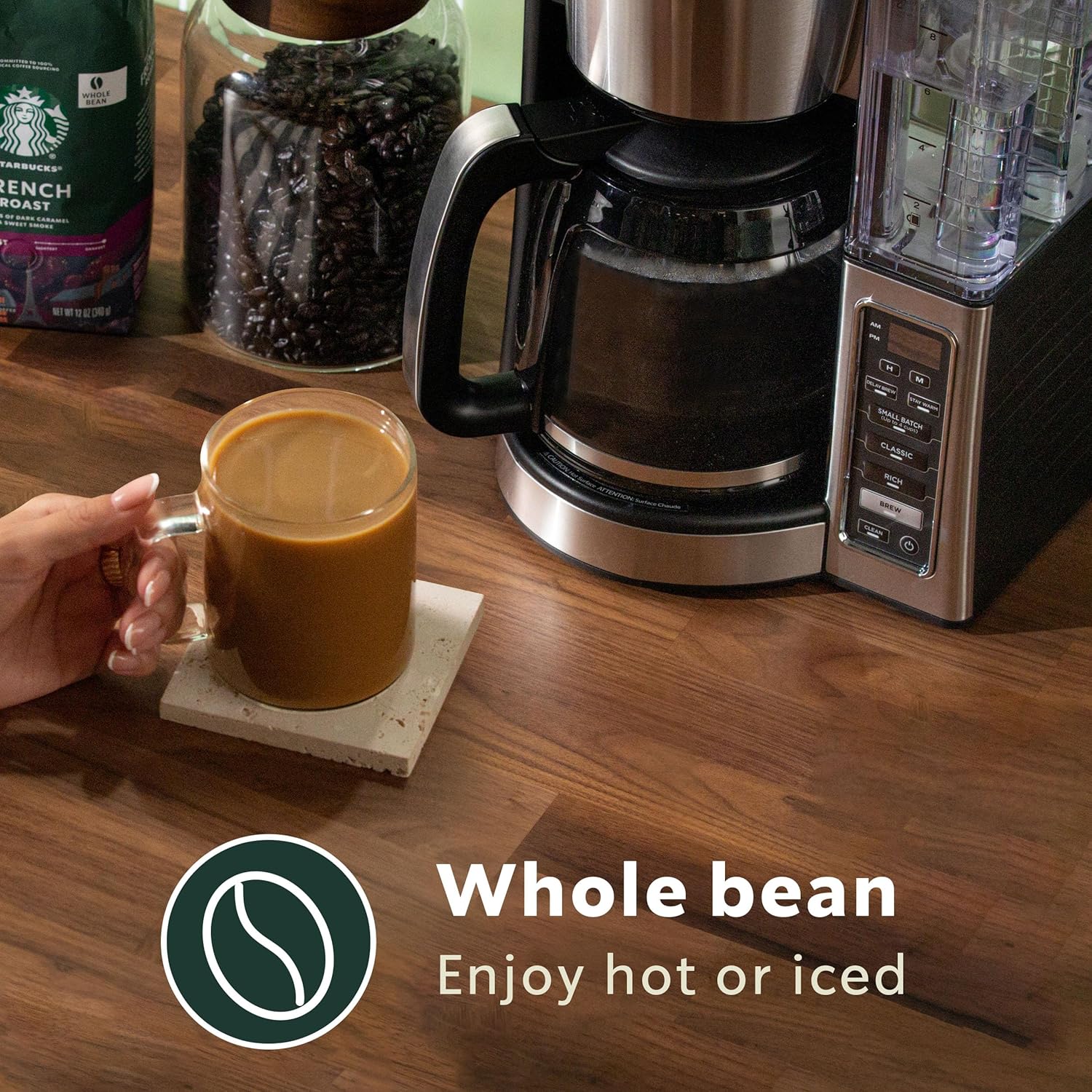 Starbucks Whole Coffee Beans, Medium Roast Hot or Iced Coffee, Pike Place Roast, 28 oz