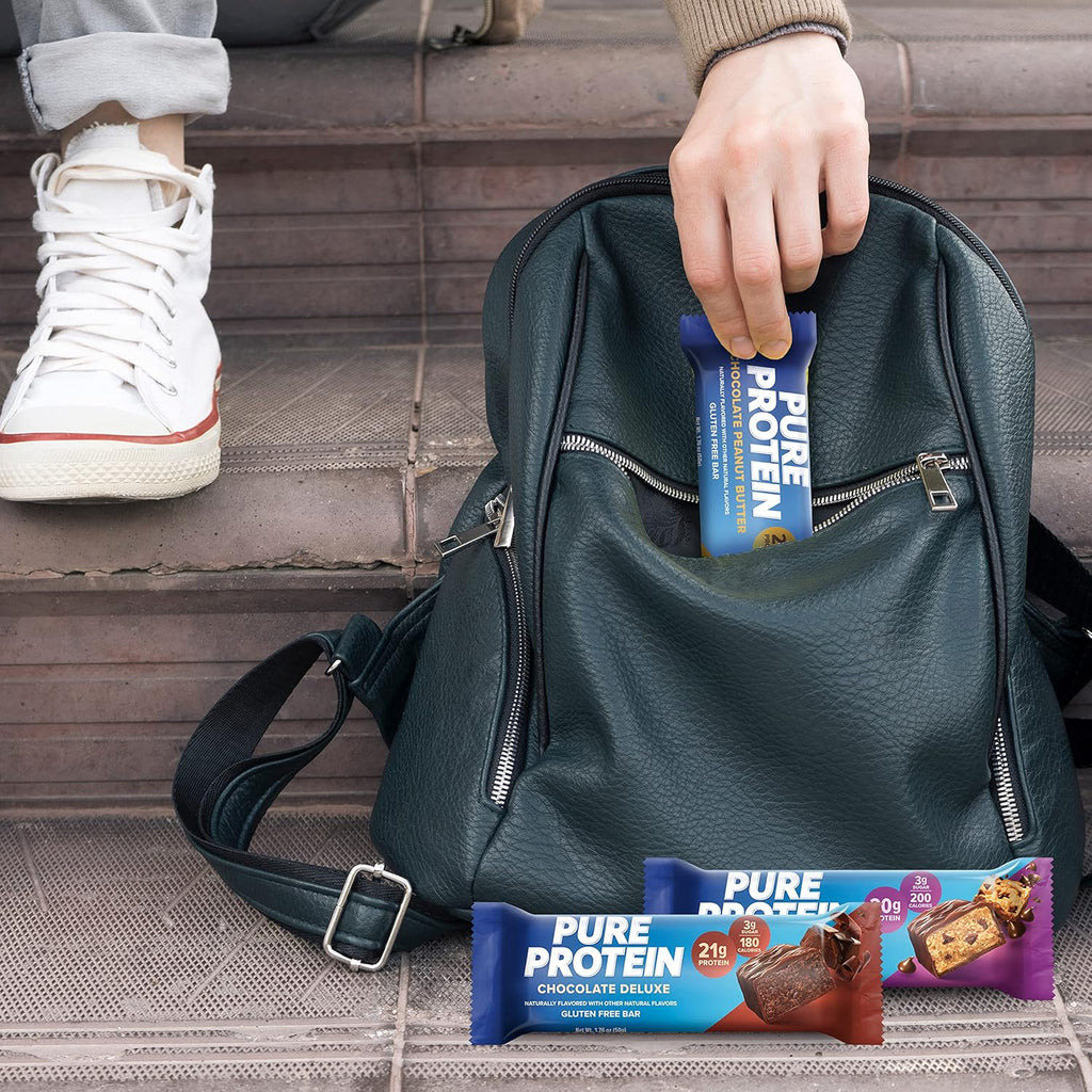 Pure Protein Bars, High Protein, Nutritious Snacks to Support Energy, Low Sugar, Gluten Free, Variety Pack, 1.76oz, 18 Pack