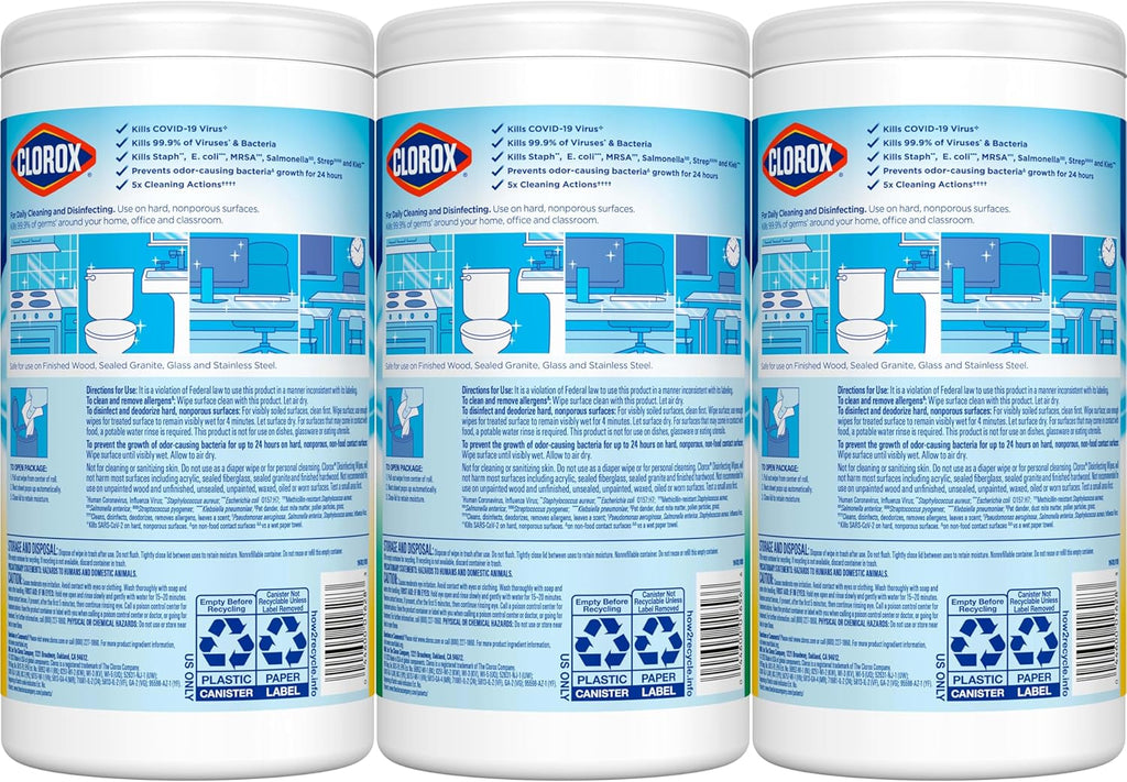Clorox Disinfecting Cleaning Wipes Variety Pack, 75 Count Each, Pack of 3 (Package May Vary)