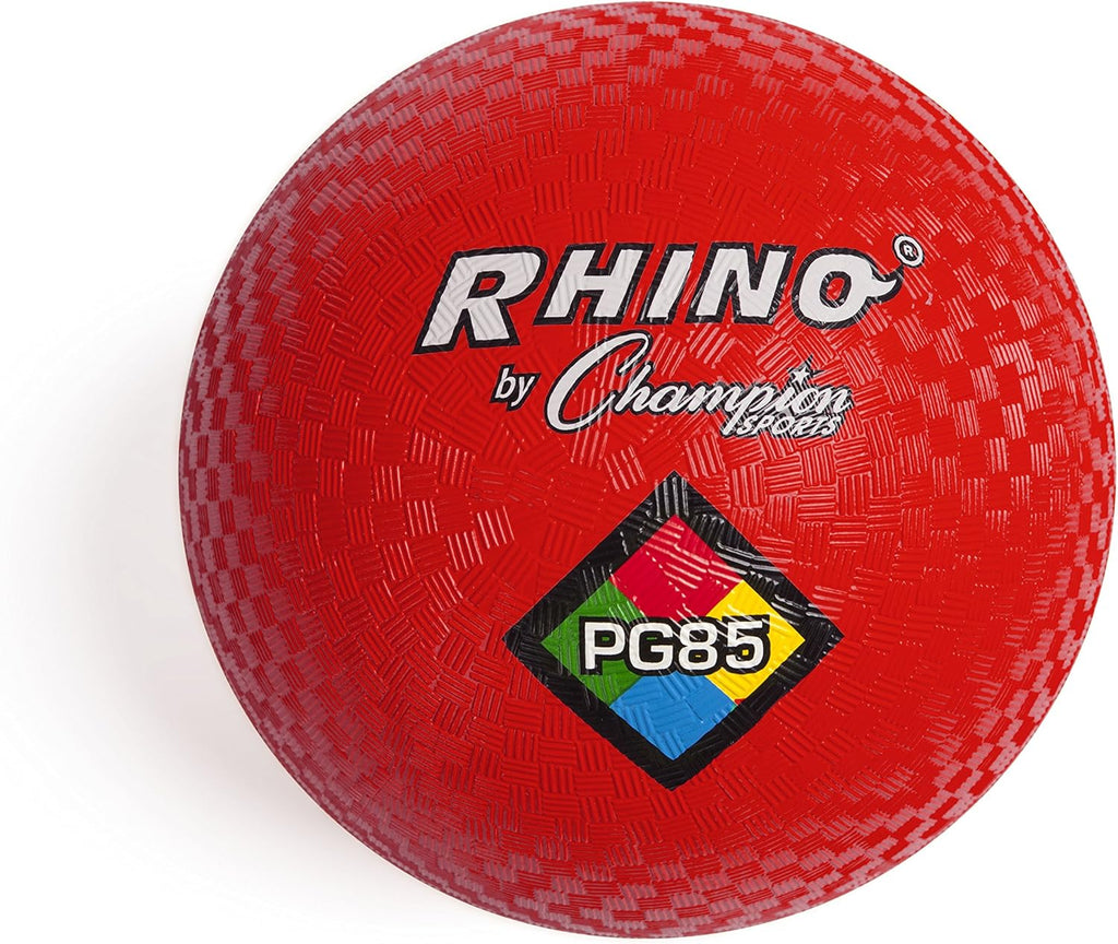 Champion Sports Playground Ball – High-Bounce 2-Ply Construction, Durable Red Ball for Throwing, Catching & Kicking - Multiple Sizes (5", 6", 7", 10", 13", 16")