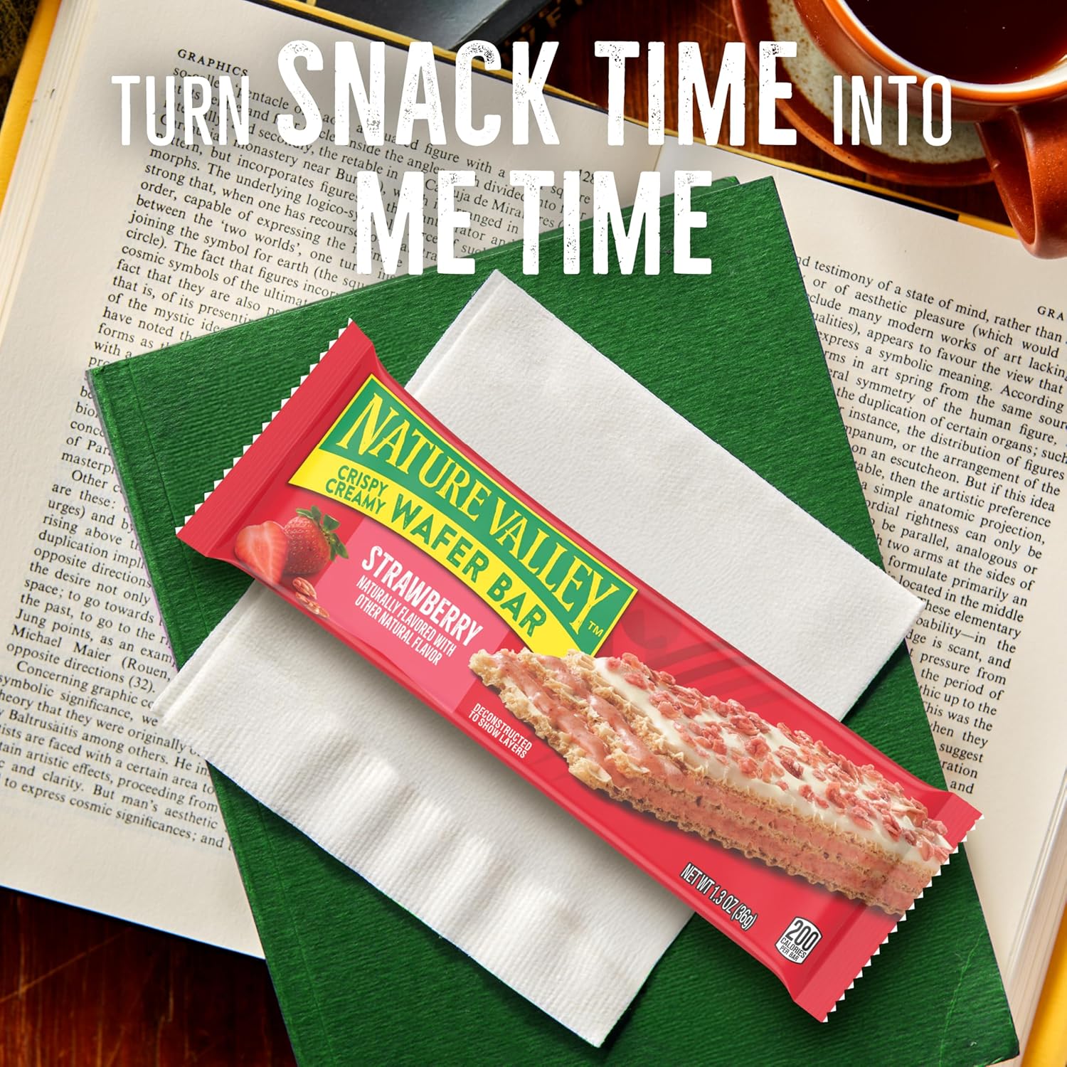 Nature Valley Crispy Creamy Wafer Bars, Strawberry, Whole Grain, 5 Bars, 6.5 oz