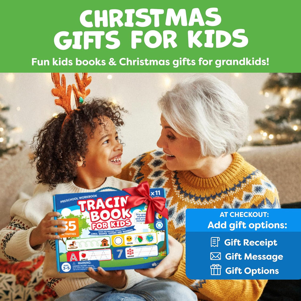 Preschool Learning Activities - Tracing Books for Kids Ages 3-5 - Toddler Handwriting Practice - Letter Tracing for Kids Preschool Kindergarten 3-4, 4-5 - 3 year old boy gift - Gifts for Grandkids