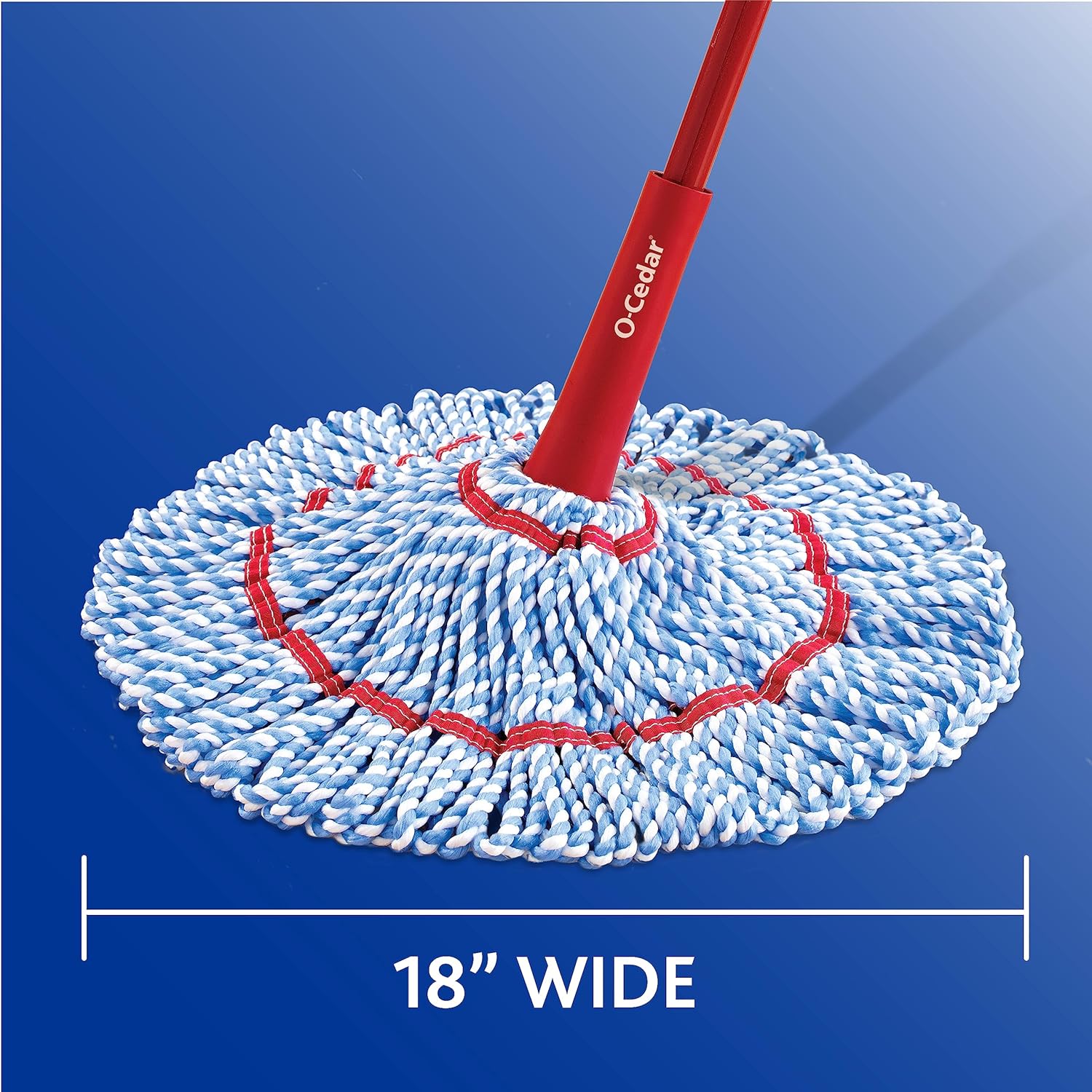 O-Cedar MicroTwist MAX Microfiber Twist Mop with 1 Extra Refill | Features Hands-Free Wringing | Extra Large 18-Inch Mop Head | Safe on All Floor Types