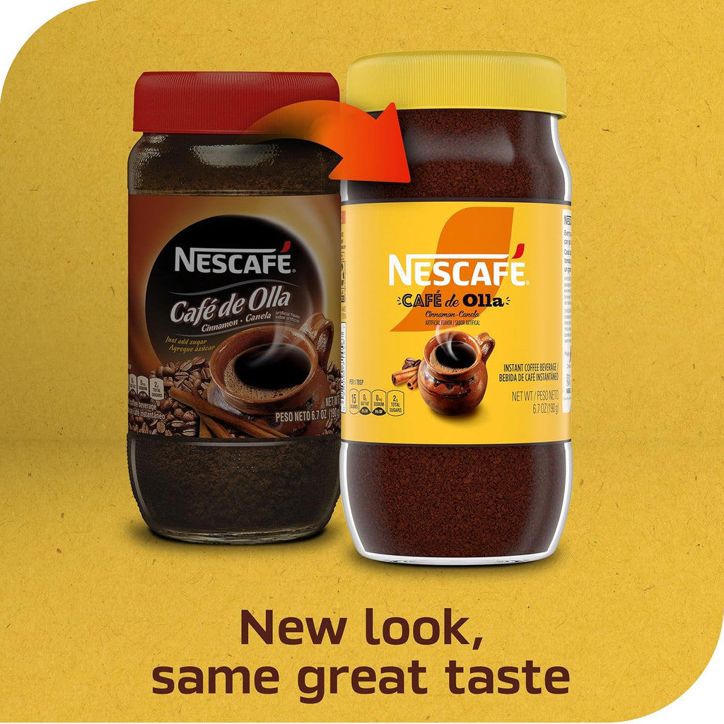 NESCAFÉ Café de Olla, Cinnamon Flavored Instant Coffee, 1 Jar (6.7 Oz)