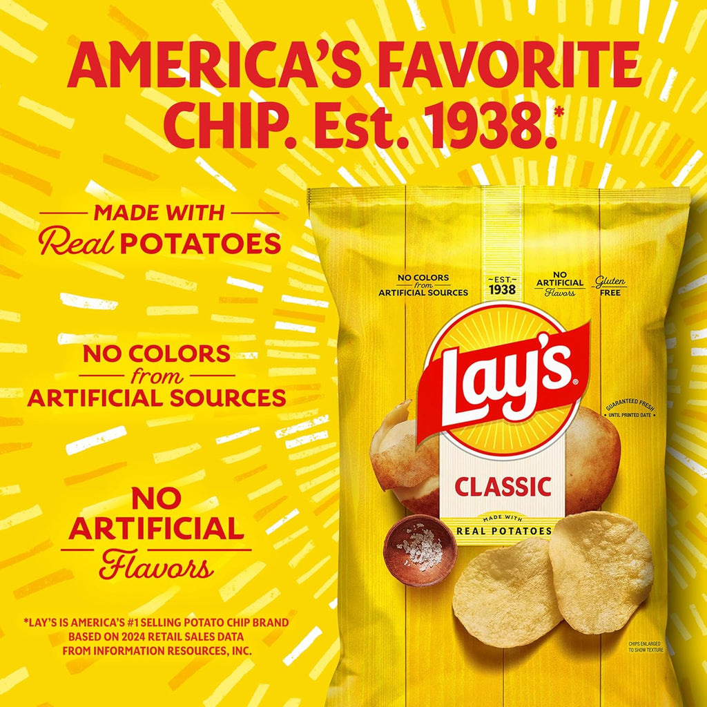 Frito Lay's Classic Potato Chips Bags, 1 Oz, 10 Ct