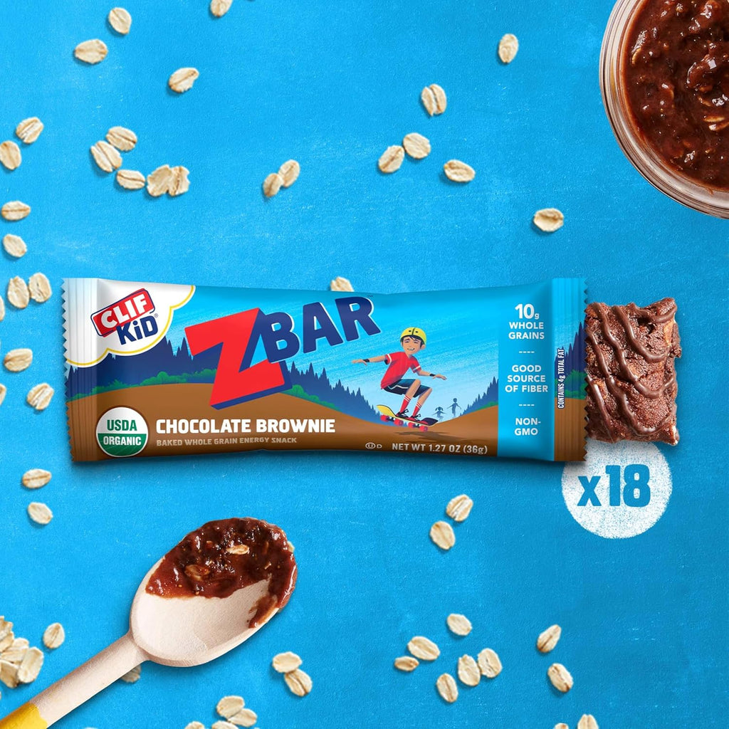 Zbar - Chocolate Brownie - Soft-Baked Energy Snack Bars - Non-GMO - 11g Whole Grains - USDA Organic Granola Bars (18 Pack)