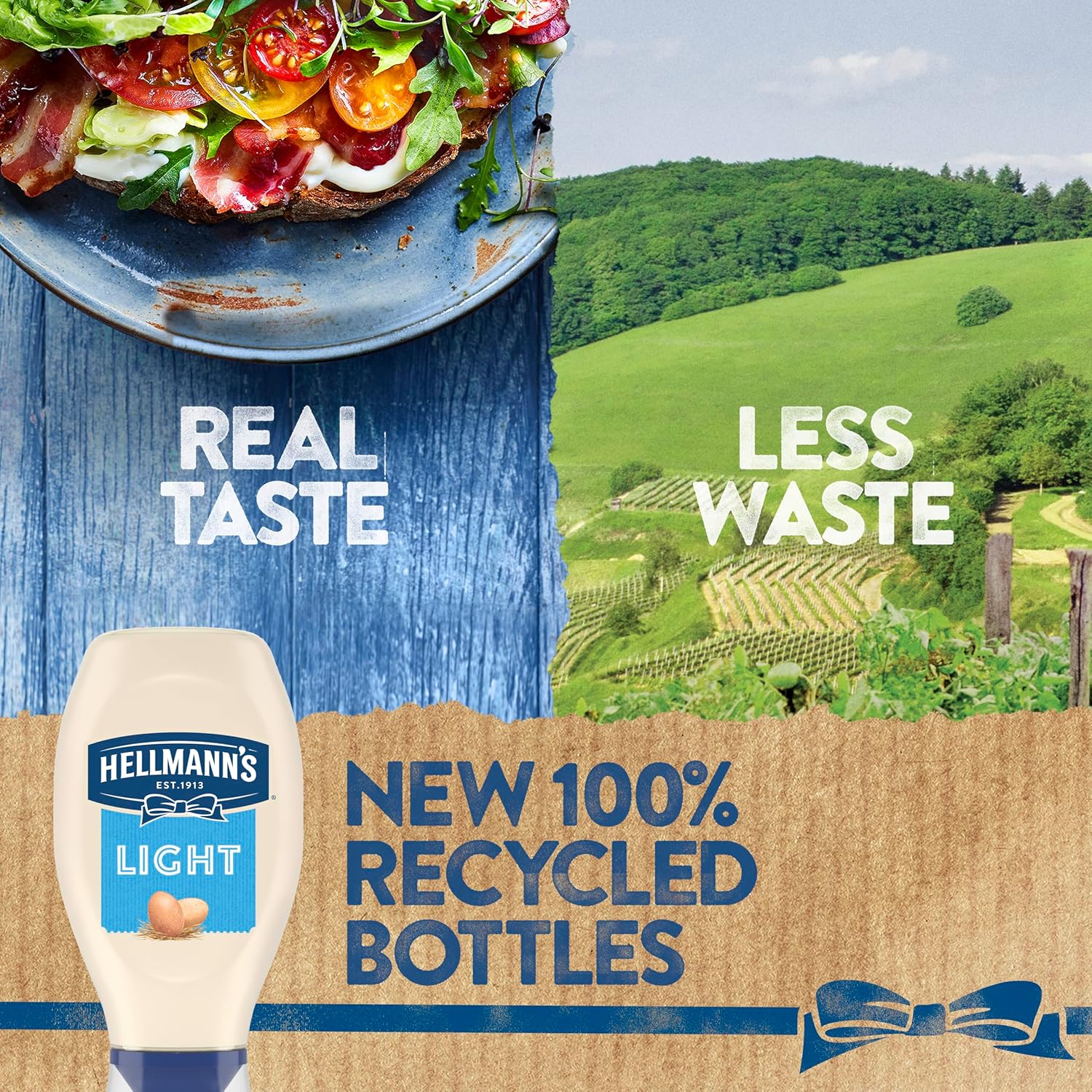 Hellmann's Light Mayonnaise Light Mayo Squeeze Bottle For a Creamy Condiment for Sandwiches and Simple Meals Made With 100% Cage-Free Eggs 20 oz
