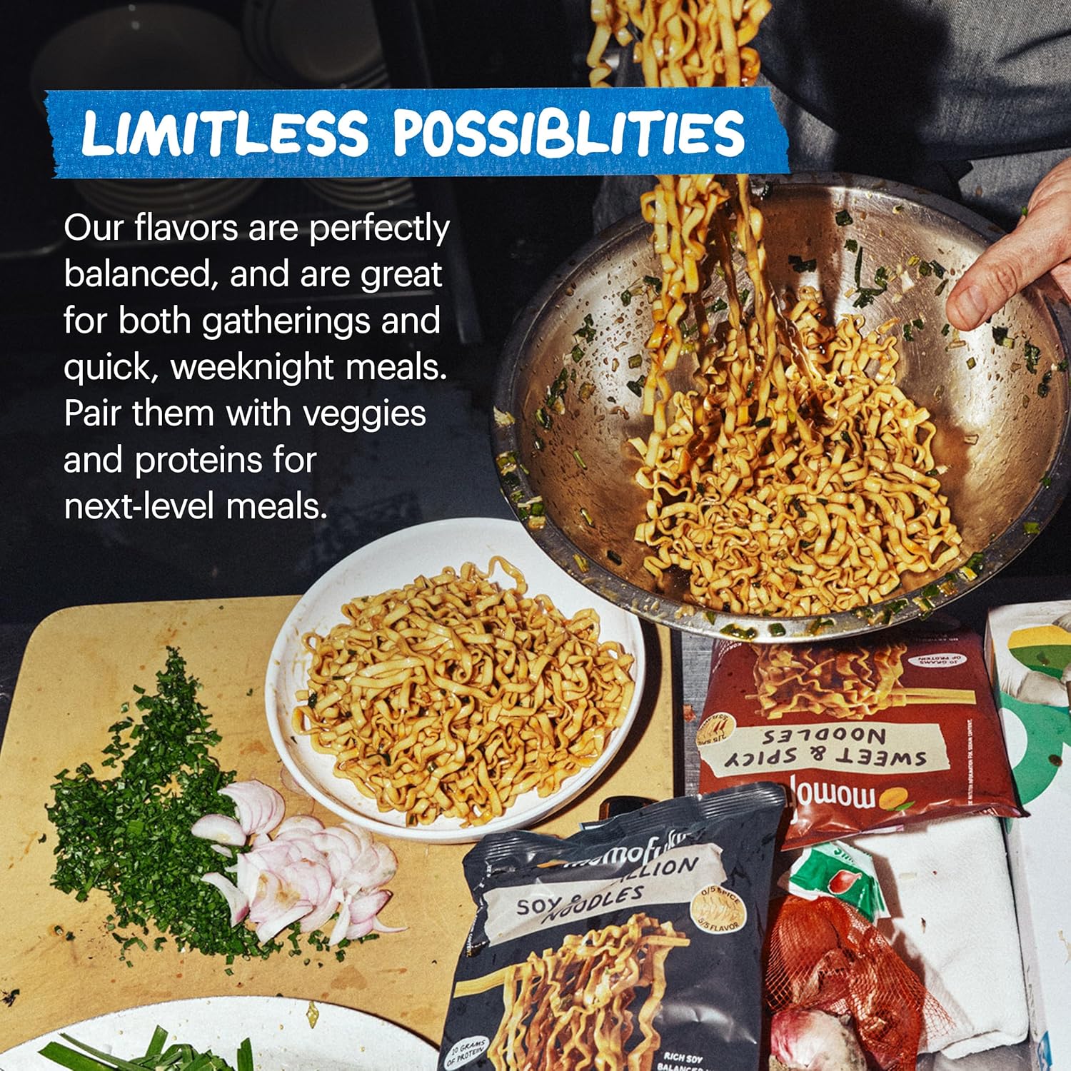 Momofuku Sesame Miso Ramen Noodles by David Chang, Air-Dried Instant Noodles with Sauce and 12g of Plant Based Protein, 4 Servings