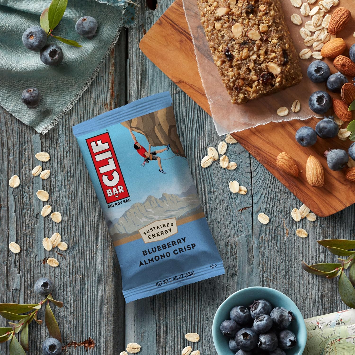 CLIF BAR - Energy Protein Bars - Blueberry Almond Crisp - Made with Organic Oats - Energy Bars - Non-GMO - (10 Pack)