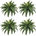 FOREST PRINCE 35" Fake Ferns Artificial Boston Ferns for Outdoors 4-Pack | UV-Resistant, Low Maintenance & Pet Friendly, 39 Fronds Each, Large Bushes Plants, Garden, Porch & Patio Decor