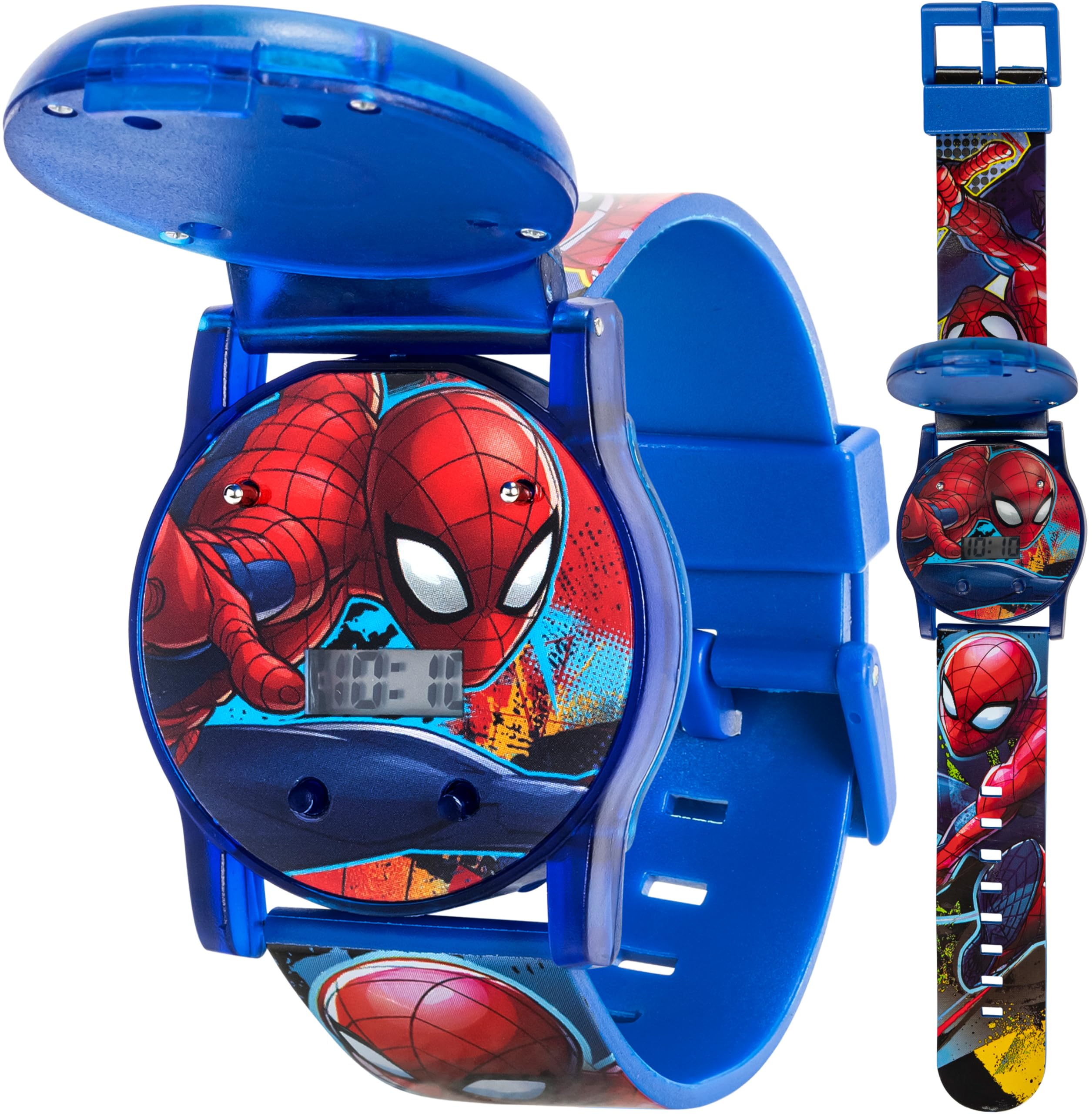 Marvel Spider-Man Kids Watches – Digital Display, Interactive Features, Adjustable Strap, Vibrant Spider-Man Graphics, Durable for Active Kids