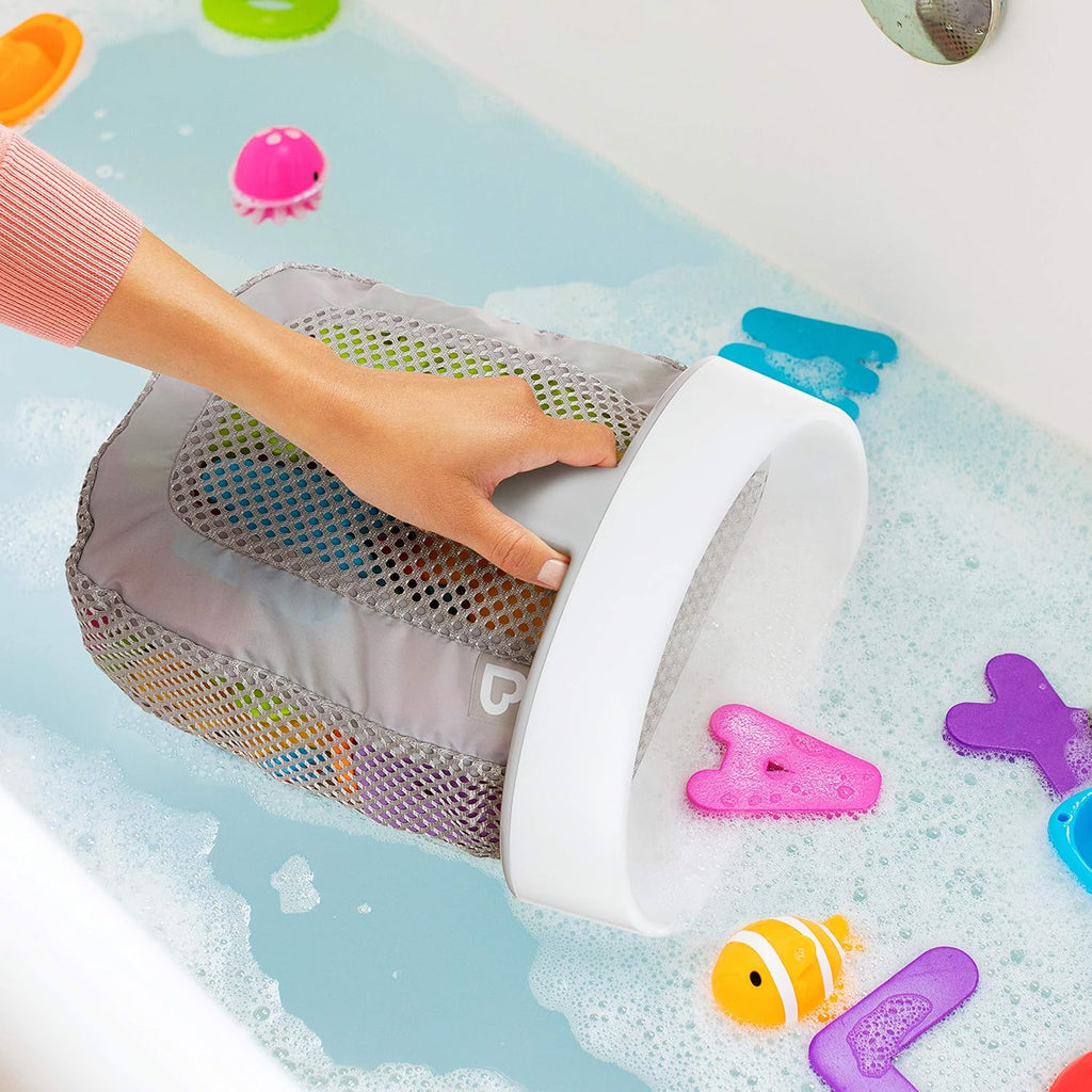 Munchkin Super Scoop™ Hanging Bath Toy Storage with Quick Drying Mesh, Grey