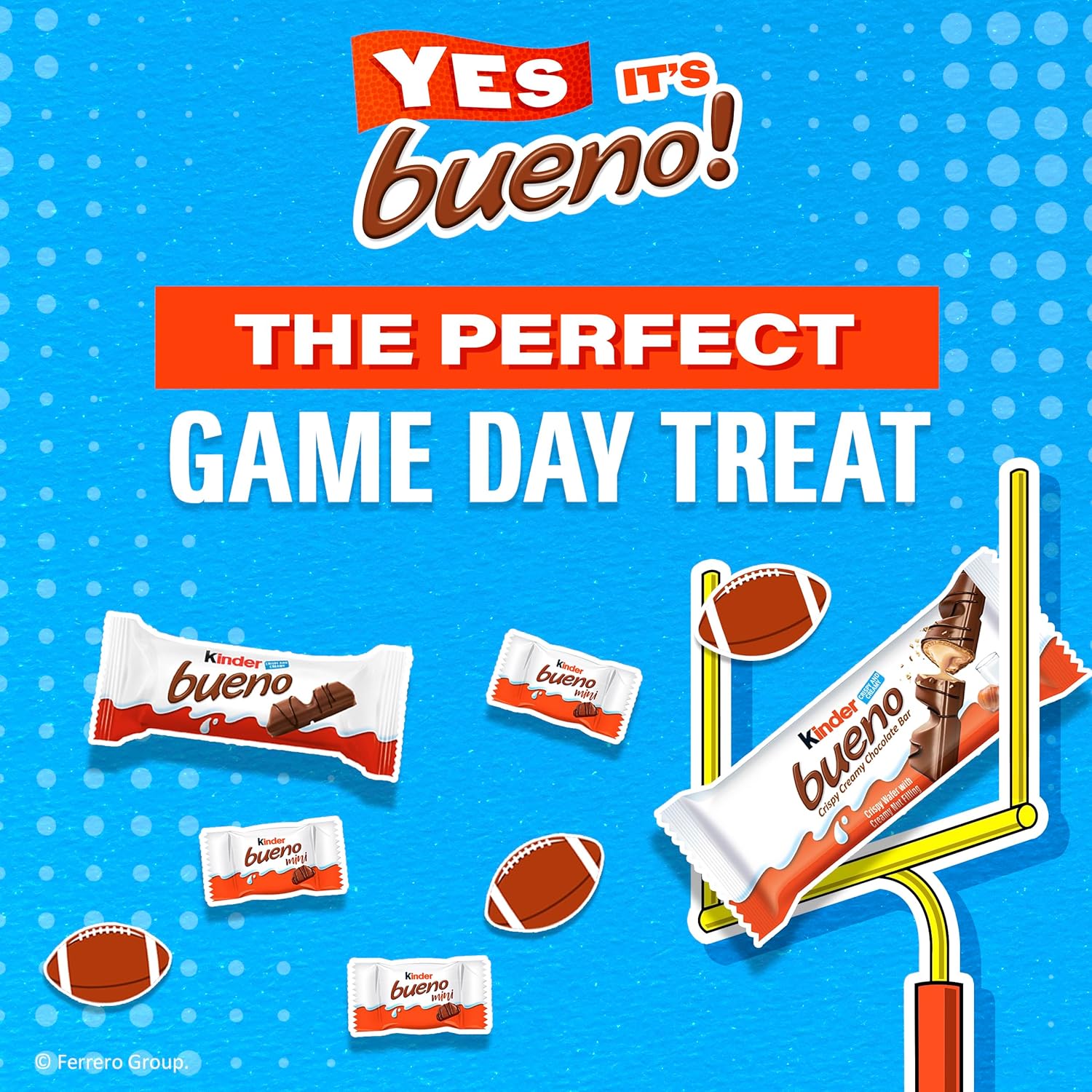 Kinder Bueno Milk Chocolate Bars with Hazelnut Cream, Bulk 20 Pack, Chocolate Candy Bars for Game Day, Football Party Supplies, Snacks for Adults, 4 Per Pack