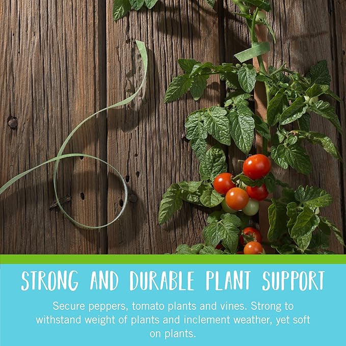VELCRO Brand VEL-30071-USA ONE-WRAP Garden Ties | Plant Supports for Effective Growing | Strong Grips are Reusable and Adjustable | Cut-to-Length, 50 ft x 1/2 in, Green-Recycled Plastic - Cart Shape