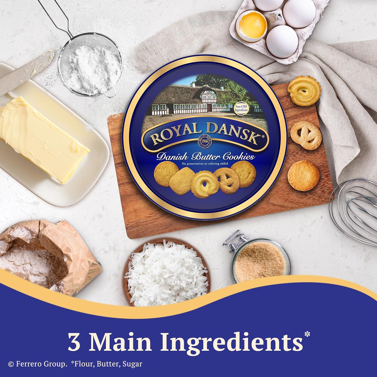 Royal Dansk Danish Butter Cookies, Premium Assorted Cookies in a Gift Tin, Great for Sharing and Gifting, 24 oz