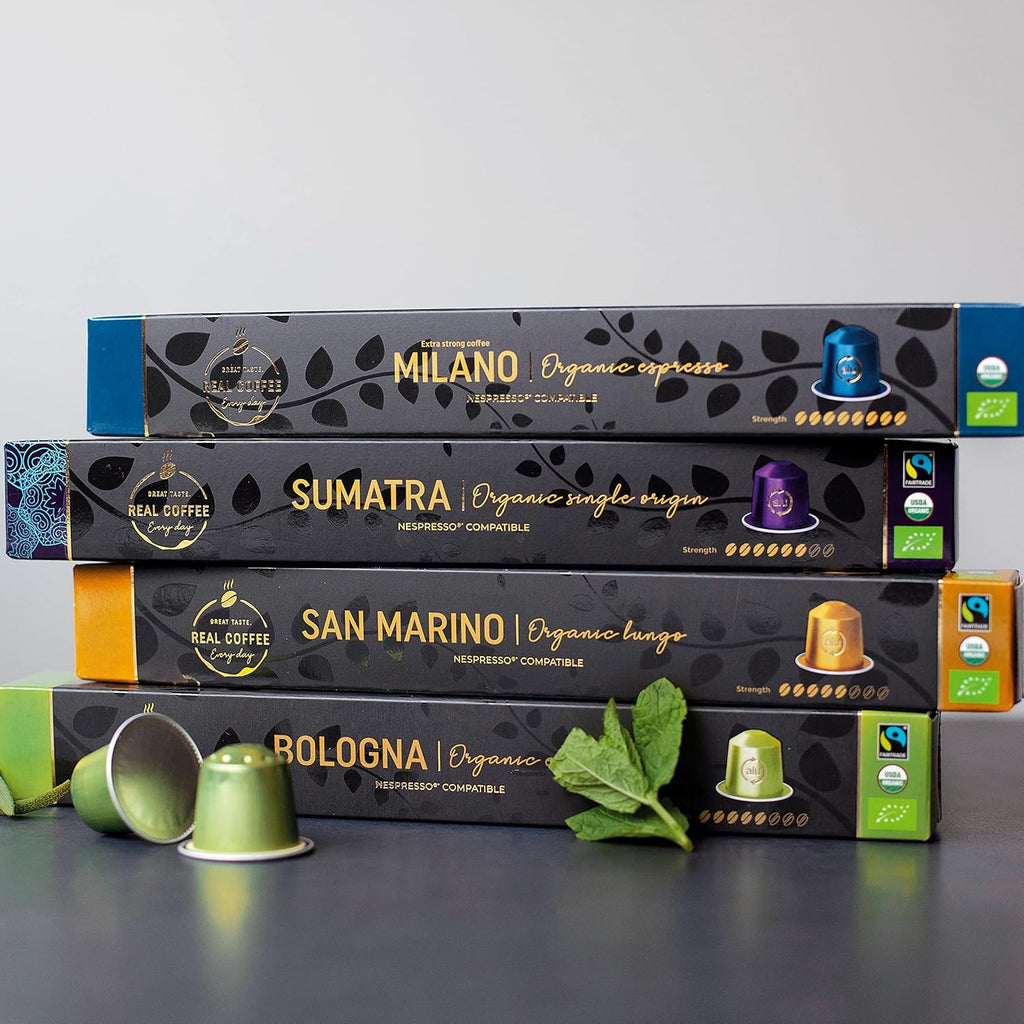 Mixed Variety Pack for Nespresso | 100 Test Winning Aluminum Capsules | 9 Distinctive Italian Flavors | 100% Nespresso Compatible Pods