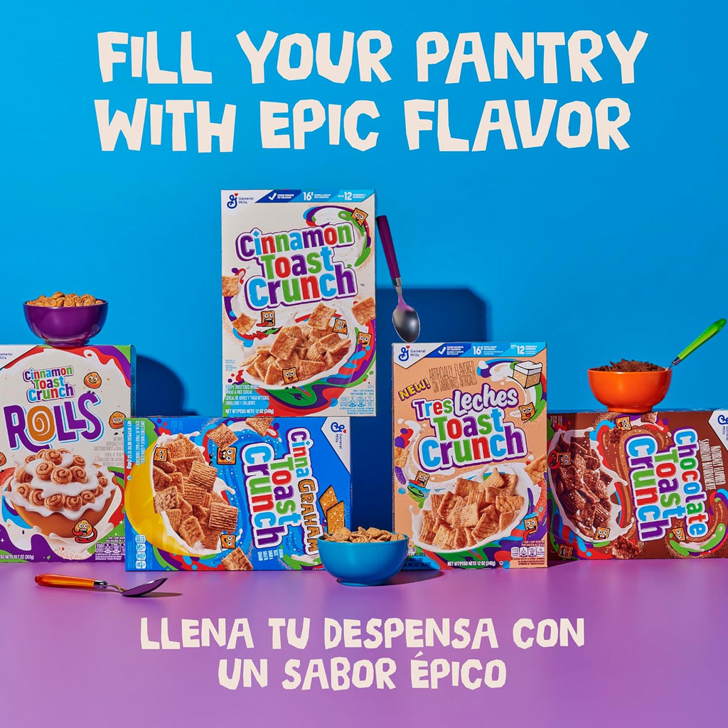 Cinnamon Toast Crunch Breakfast Cereal, Crispy Cinnamon Cereal, Family Size, 18.8 oz