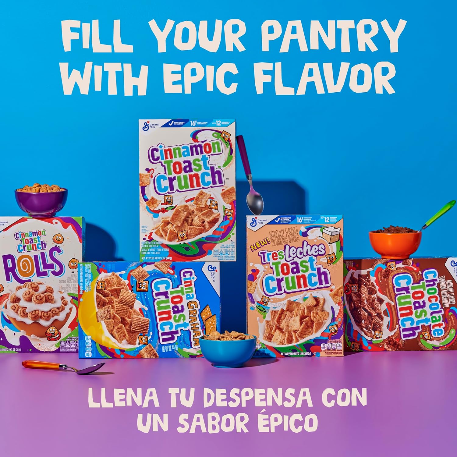 Cinnamon Toast Crunch Breakfast Cereal, Crispy Cinnamon Cereal, Family Size, 18.8 oz