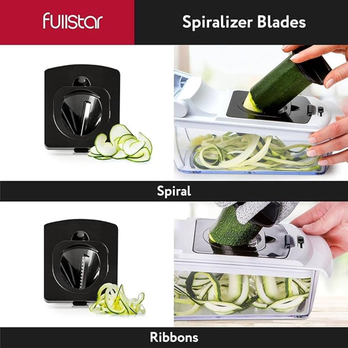 Fullstar Vegetable Chopper and Spiralizer (4 in 1 White)