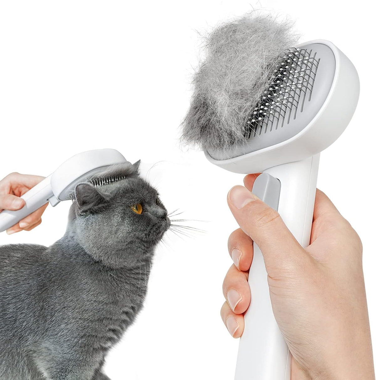 aumuca Cat Brush with Release Button, Cat Brushes for Indoor Cats Shedding, Cat Brush for Long or Short Haired Cats, Cat Grooming Brush Cat Comb for Kitten Rabbit Massage Removes Loose Fur - Mart Station