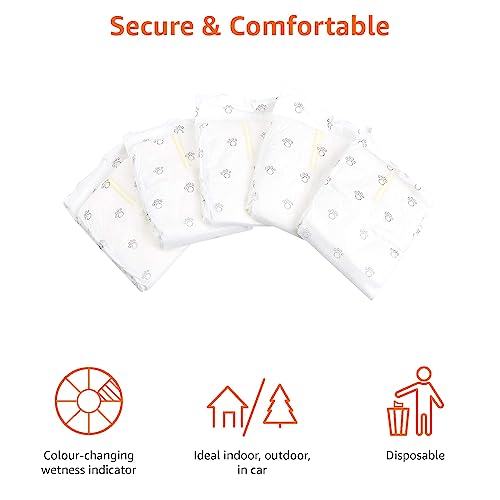 Basics Absorbent, Leakproof Male Dog Wrap Disposable Diapers with Wetness Indicator, Breathable, Small, White, 50-Pack - Mart Station