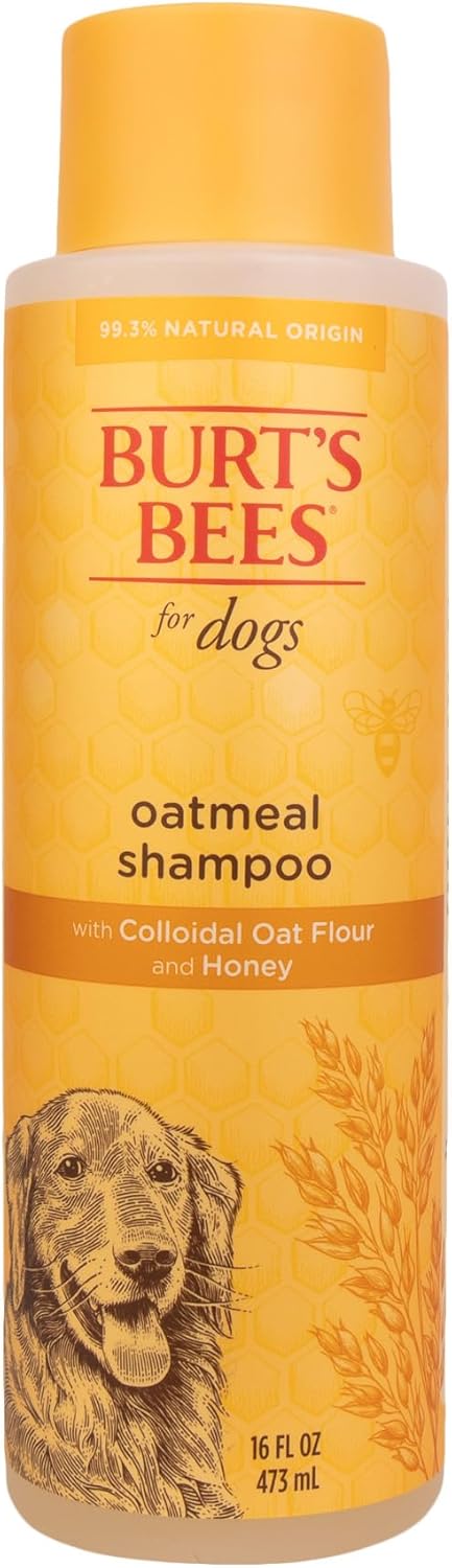 Burt's Bees for Pets Oatmeal Shampoo for Dogs with Colloidal Oat Flour and Honey - Skin Soothing Dog Oatmeal Shampoo, Moisturizing Dog Wash for Itchy Dry Skin, Essential Grooming Supplies, 16 Fl Oz - Mart Station