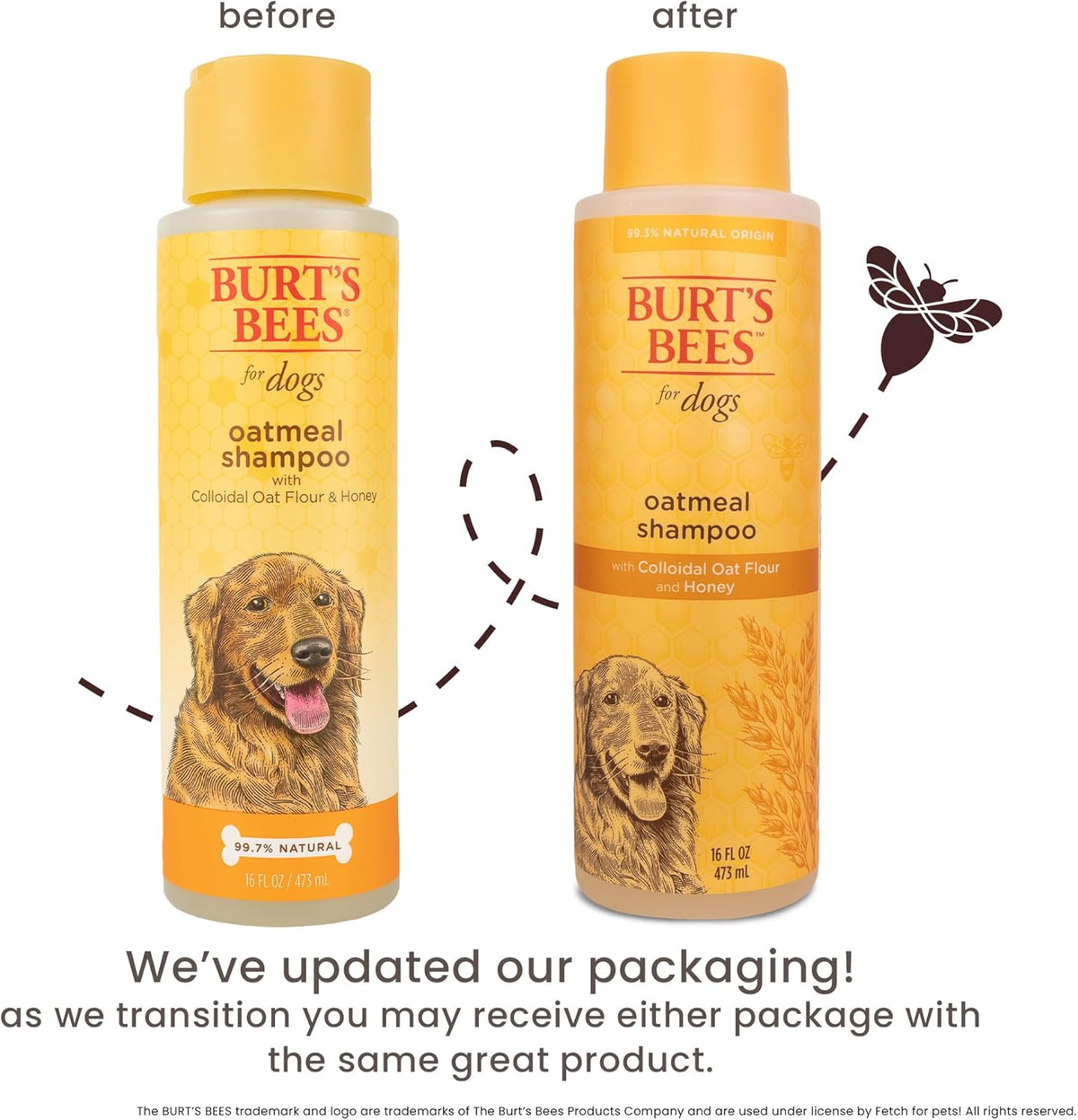 Burt's Bees for Pets Oatmeal Shampoo for Dogs with Colloidal Oat Flour and Honey - Skin Soothing Dog Oatmeal Shampoo, Moisturizing Dog Wash for Itchy Dry Skin, Essential Grooming Supplies, 16 Fl Oz - Mart Station