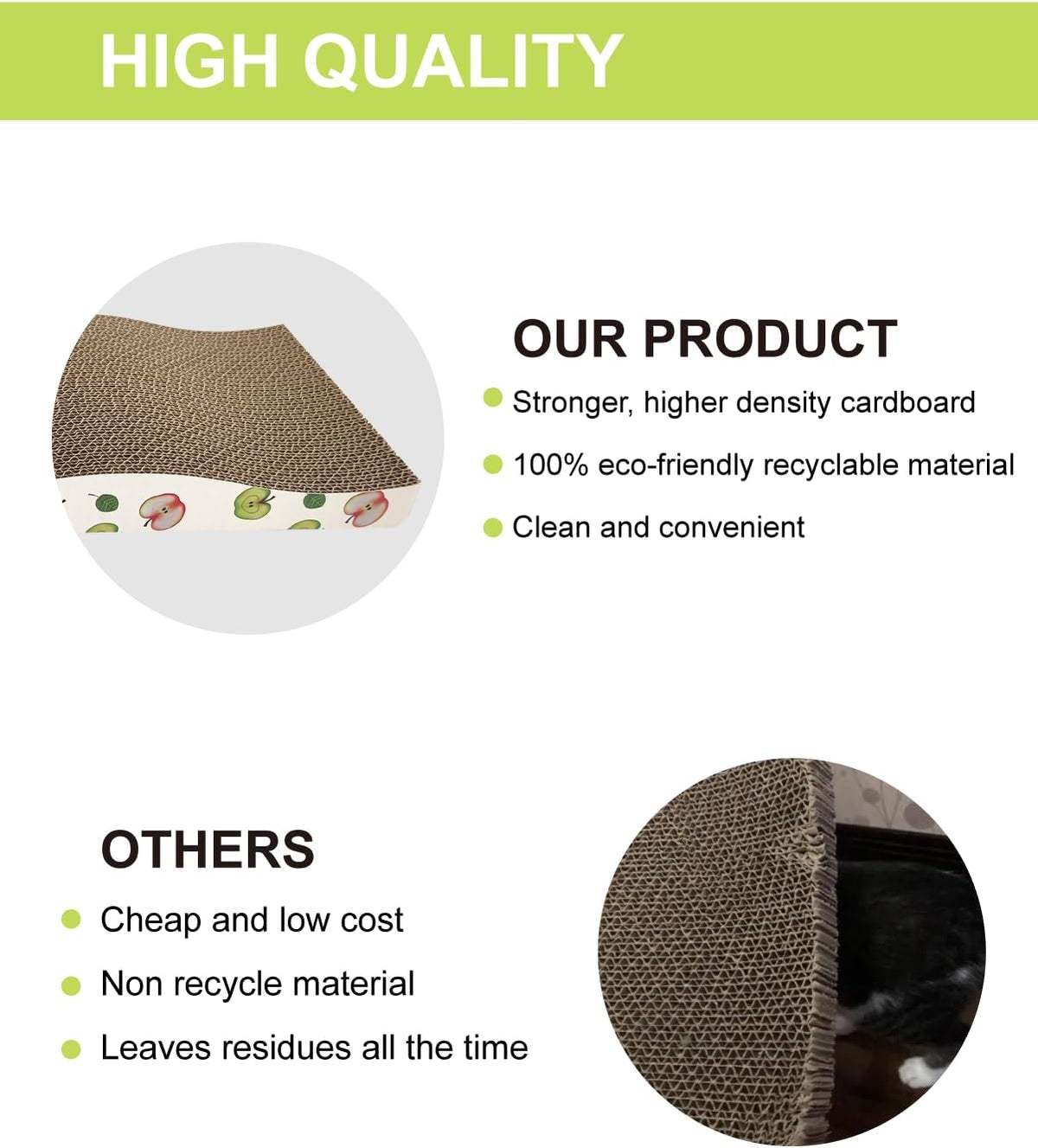 Cat Scratching Board, Corrugate Cat Scratcher for Indoor Cats with Catnip, Cat Scratch Pad with Premium Scratch Textures Design, Cardboard Cat Scratcher with Double-Sided Usability (Pack of 2) - Mart Station