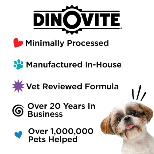 Dinovite Probiotics for Medium Dogs, Probiotic Food Topper, 90 Servings | Probiotic Powder Food Topper, Omega-3 Fatty Acids, Digestive Health Support, Skin & Coat Health, For Medium Dogs 18-45 lb - Mart Station