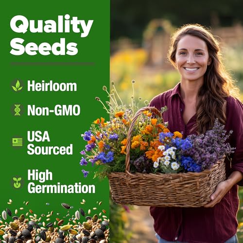 HOME GROWN Herb Seeds 32 Medicinal Herbs and Tea Variety Pack | Annual & Perennial Herb Seeds for Planting Indoors & Outdoor – Non-GMO, Easy to Grow, High Germination Garden Kit - Mart Station