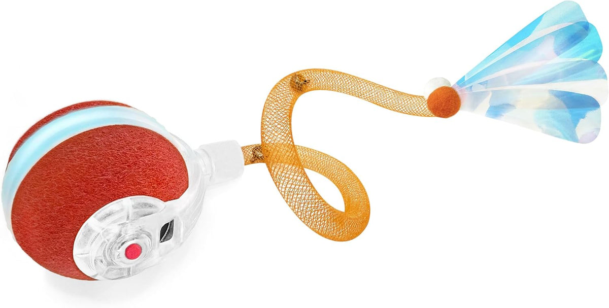 Interactive Cat Toys for Indoor Cats,The 3rd Generation Agile Moving Cat Ball with Elastic Mesh Tail,Automatic Kitten Toys for Bored Indoor Adult Cats,Motion Activated (Orange) - Mart Station