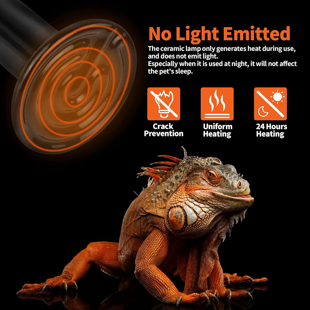 LUCKY HERP 150W Ceramic Heat Emitter, Reptile Heat Bulbs, Ceramic Heat Lamp for Reptiles, Amphibian, Chicken, Dog, Cat (2-Pack) - Mart Station