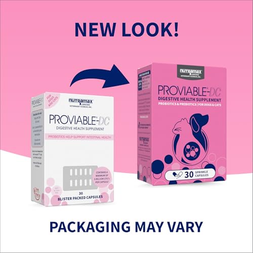 Nutramax Proviable Probiotics for Dogs & Cats, Sprinkle Capsules, 80ct - Mart Station