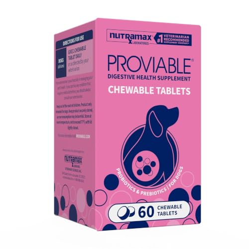 Nutramax Proviable Probiotics + Prebiotics for Dogs, Chewable Tablets, 60ct - Mart Station